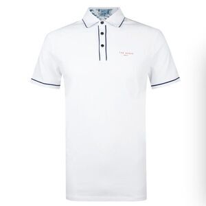Ted Baker Gold Offset Polo White - 2018